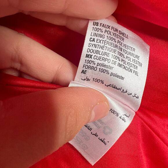 I.N.C. International Concepts Red Faux Fur Cropped Jacket Size XS - Picture 4 of 6